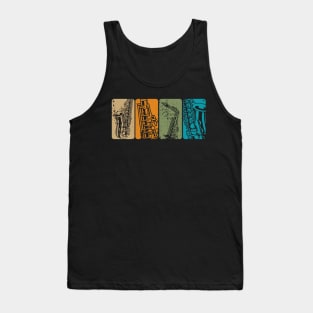 Vintage Saxophone Design Tank Top